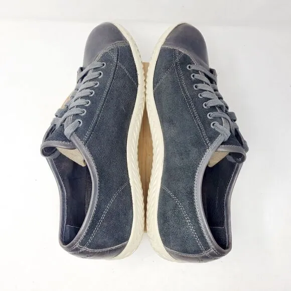 John Varvatos Shoes Mens 10 Hattan Low Lace Up Grey Leather Sneakers