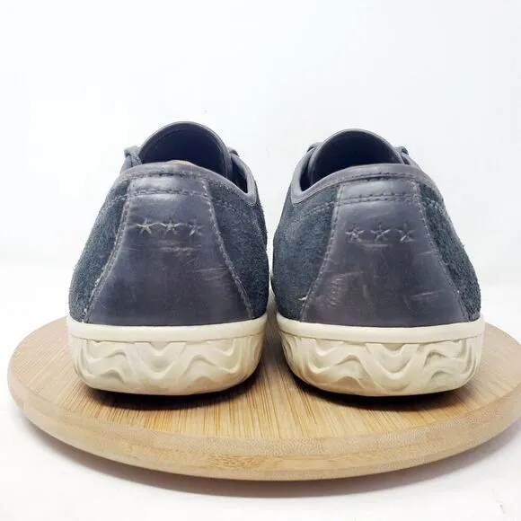 John Varvatos Shoes Mens 10 Hattan Low Lace Up Grey Leather Sneakers