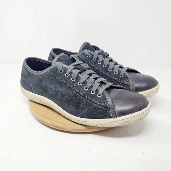John Varvatos Shoes Mens 10 Hattan Low Lace Up Grey Leather Sneakers