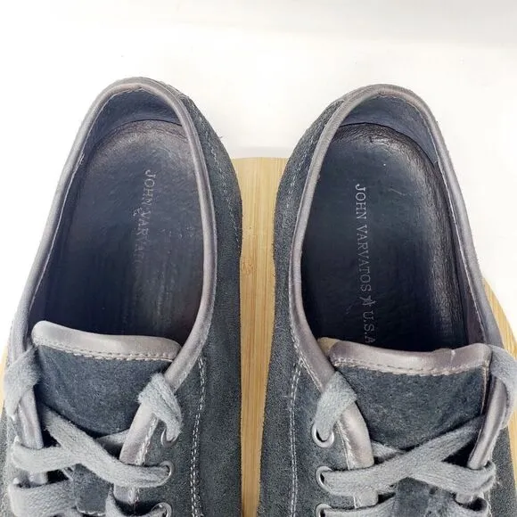 John Varvatos Shoes Mens 10 Hattan Low Lace Up Grey Leather Sneakers