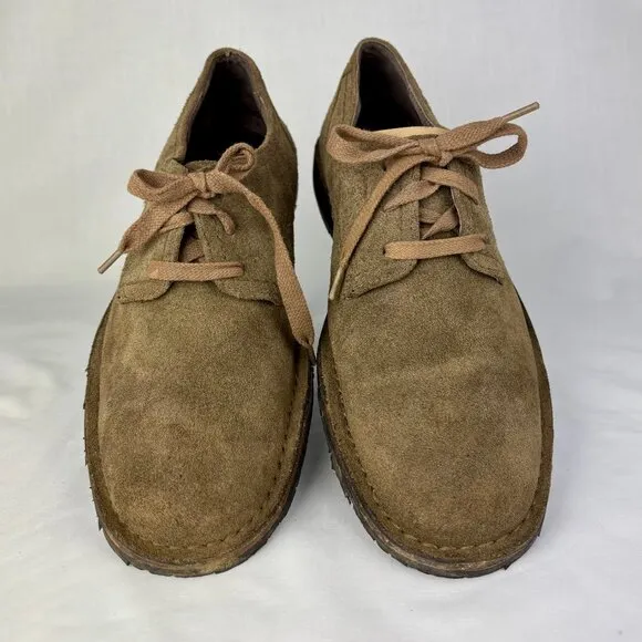 John Varvatos USA Olive Suede Derby Shoes - Classic Casual Luxury - Made in USA