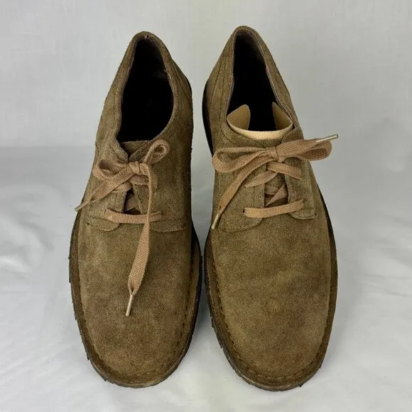 John Varvatos USA Olive Suede Derby Shoes - Classic Casual Luxury - Made in USA