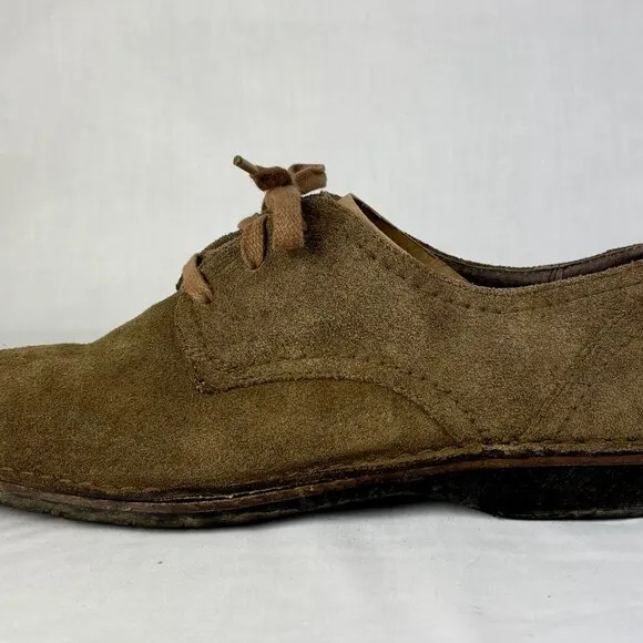 John Varvatos USA Olive Suede Derby Shoes - Classic Casual Luxury - Made in USA
