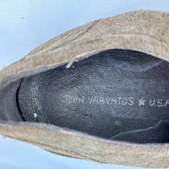 John Varvatos USA Olive Suede Derby Shoes - Classic Casual Luxury - Made in USA