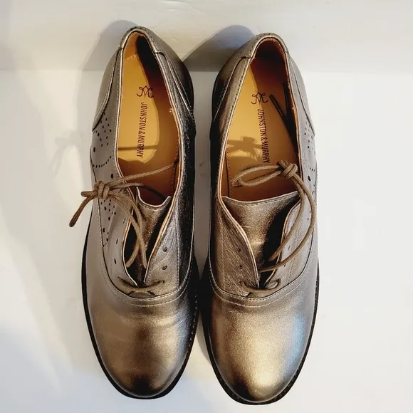 Johnston &amp; Murphy Alice Brogue Leather Oxford Shoes , Size 9