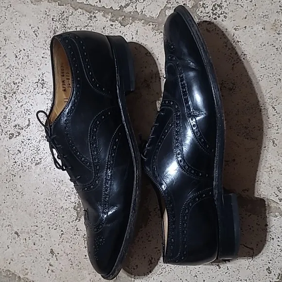 Johnston &amp; Murphy Aristocrat Wingtip Oxfords Dress Shoes  Lace Up Black Size 11