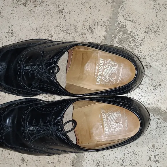 Johnston &amp; Murphy Aristocrat Wingtip Oxfords Dress Shoes  Lace Up Black Size 11