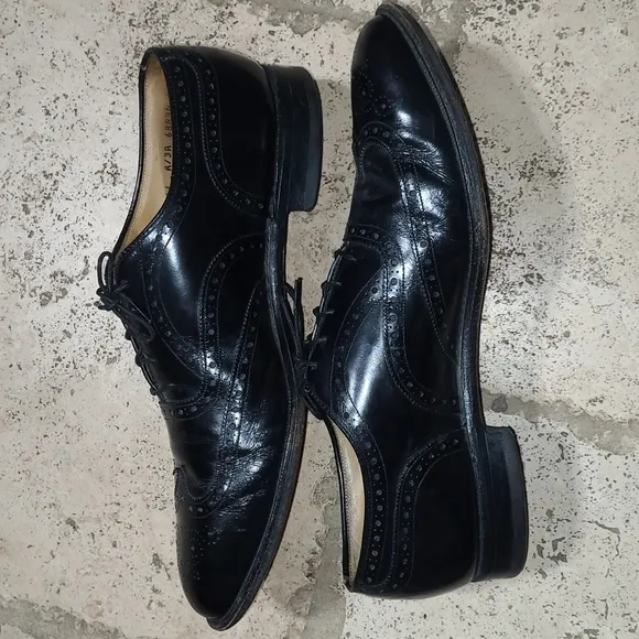 Johnston &amp; Murphy Aristocrat Wingtip Oxfords Dress Shoes  Lace Up Black Size 11