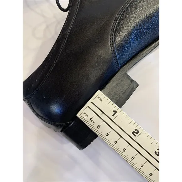 Johnston &amp; Murphy Cap Toe Black Leather Oxford Dress Shoes 12M Classic Comfort