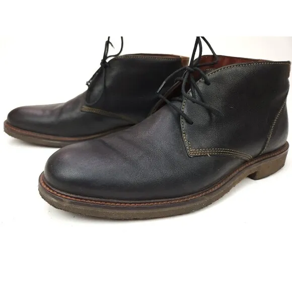 Johnston &amp; Murphy Copeland Sheepskin Chukka - Size 9.5 M Black Crepe Boots