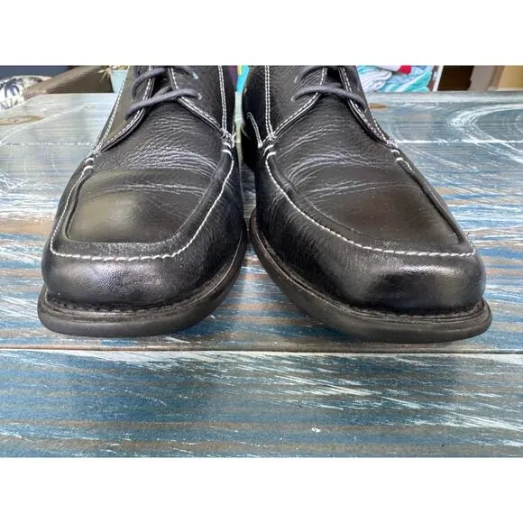 Johnston &amp; Murphy Flex Black Leather Sheepskin Derby men's shoes size 9.5