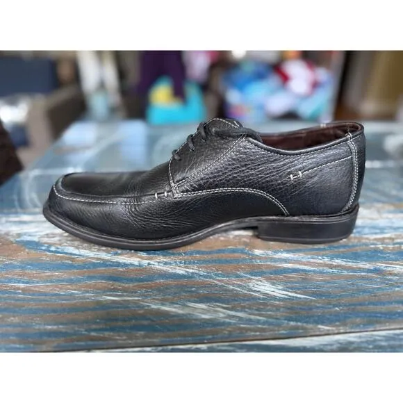 Johnston &amp; Murphy Flex Black Leather Sheepskin Derby men's shoes size 9.5