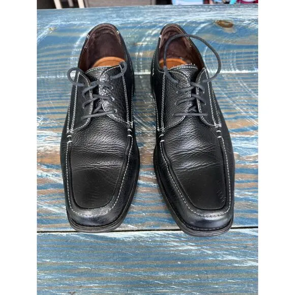 Johnston &amp; Murphy Flex Black Leather Sheepskin Derby men's shoes size 9.5
