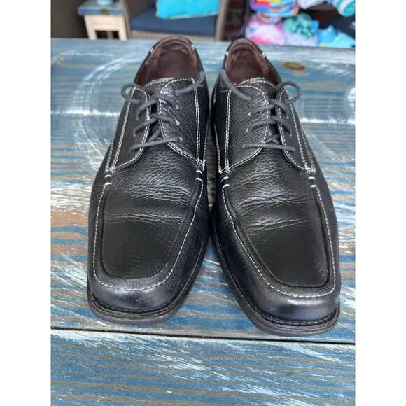 Johnston &amp; Murphy Flex Black Leather Sheepskin Derby men's shoes size 9.5