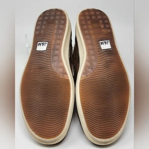 Johnston &amp; Murphy J&amp;M Sheepskin Men Brown Leather Oxford Shoes Size 10 Pre-owned