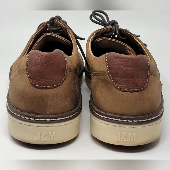 Johnston &amp; Murphy J&amp;M Sheepskin Men Brown Leather Oxford Shoes Size 10 Pre-owned