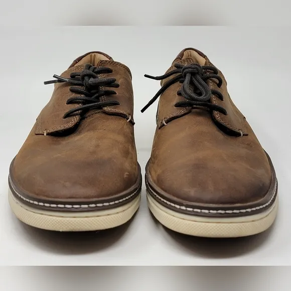 Johnston &amp; Murphy J&amp;M Sheepskin Men Brown Leather Oxford Shoes Size 10 Pre-owned