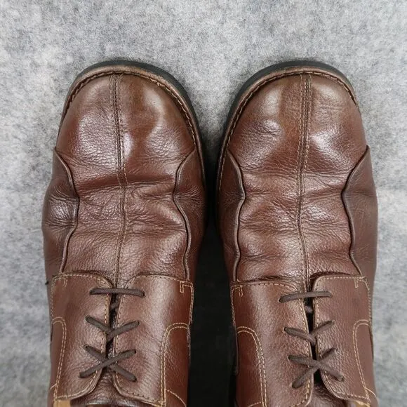 Johnston &amp; Murphy Shoes Mens 10 Oxford Derby Casual Dress Leather Comfort Brown