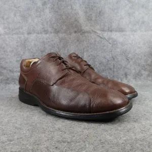 Johnston &amp; Murphy Shoes Mens 10 Oxford Derby Casual Dress Leather Comfort Brown