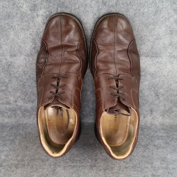 Johnston &amp; Murphy Shoes Mens 10 Oxford Derby Casual Dress Leather Comfort Brown