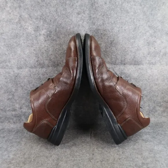 Johnston &amp; Murphy Shoes Mens 10 Oxford Derby Casual Dress Leather Comfort Brown