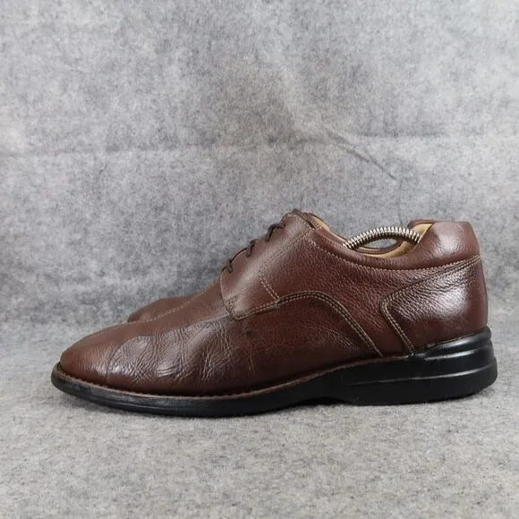 Johnston &amp; Murphy Shoes Mens 10 Oxford Derby Casual Dress Leather Comfort Brown