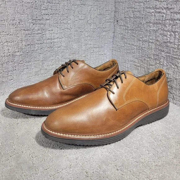 Johnston &amp; Murphy Upton Men's Size 13M Tan Leather Plain Toe Dress Shoes 20-4338