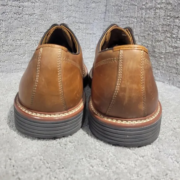 Johnston &amp; Murphy Upton Men's Size 13M Tan Leather Plain Toe Dress Shoes 20-4338