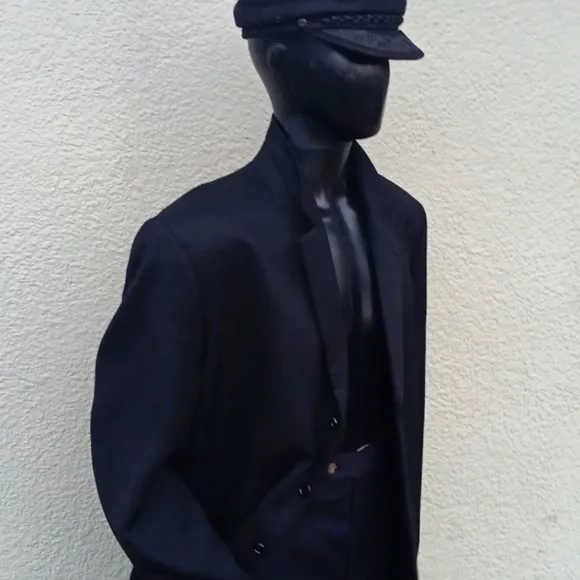 JONES NEW YORK MEN'S BLACK WOOL/SILK BLEND (4) BUTTON LUXURY BLAZER