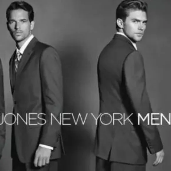 JONES NEW YORK MEN'S BLACK WOOL/SILK BLEND (4) BUTTON LUXURY BLAZER