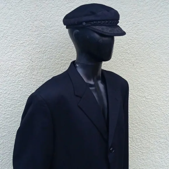 JONES NEW YORK MEN'S BLACK WOOL/SILK BLEND (4) BUTTON LUXURY BLAZER