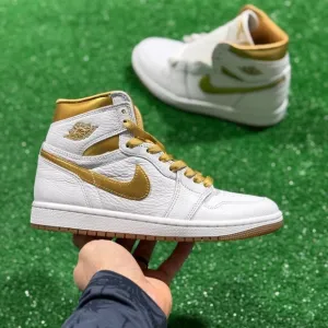 Jordan 1 Retro High OG Mid Womens Basketball Shoes Gold FD2596-107 NEW Multi Sz