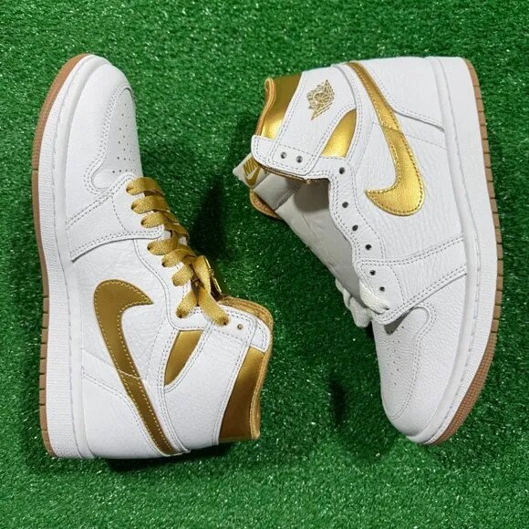Jordan 1 Retro High OG Mid Womens Basketball Shoes Gold FD2596-107 NEW Multi Sz