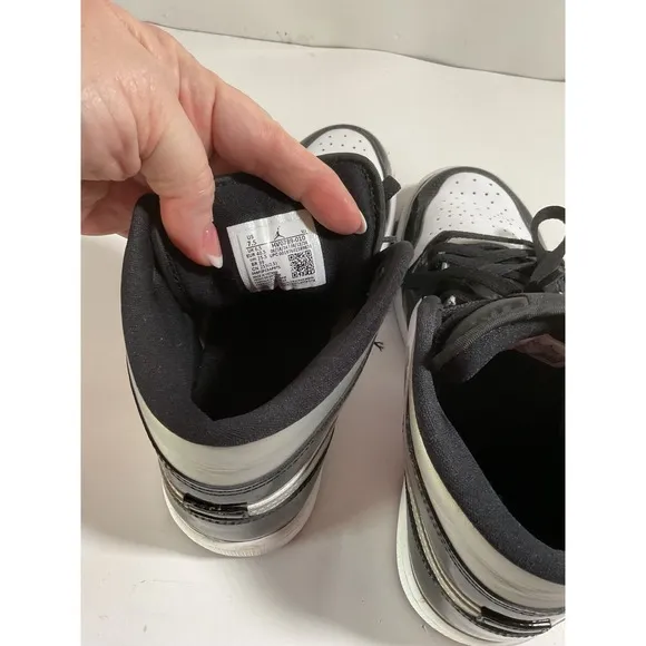 Jordan 1 Retro High OG Panda Black White Silver Sneakers Shoes Mens Size