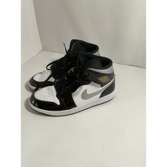 Jordan 1 Retro High OG Panda Black White Silver Sneakers Shoes Mens Size