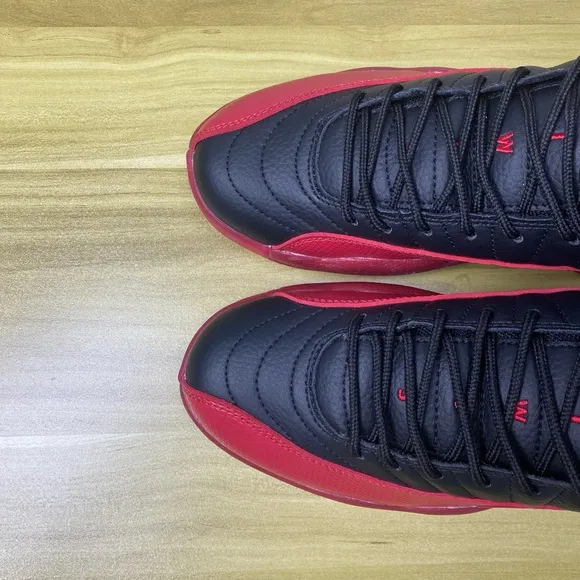 Jordan 12 Retro Flu Game -Men’s Black Red Athletic Shoes Sneakers Preowned