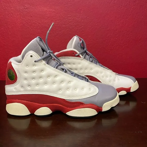 Jordan 13 Kids Shoes Red gray and White size 5.5Y
