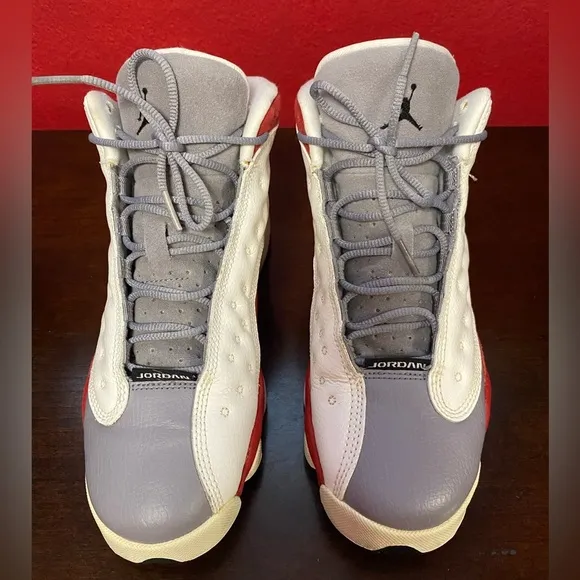 Jordan 13 Kids Shoes Red gray and White size 5.5Y
