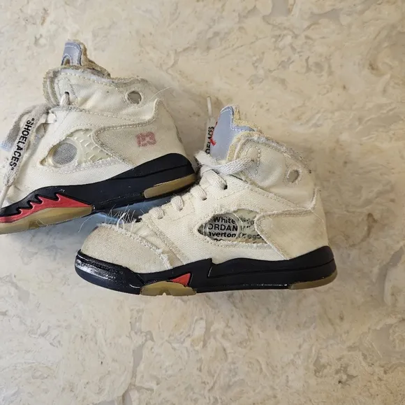 Jordan 5 Off white sail jordan retro 5 toddler shoes off-white