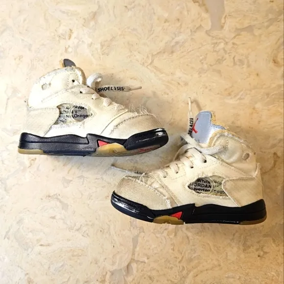 Jordan 5 Off white sail jordan retro 5 toddler shoes off-white