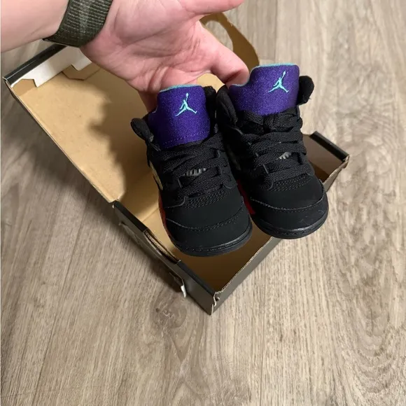 Jordan 5 Retro TD Black and Red Shoes