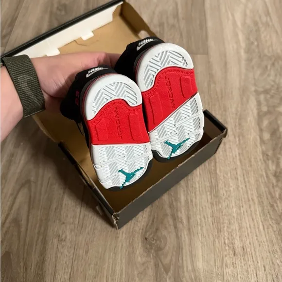 Jordan 5 Retro TD Black and Red Shoes