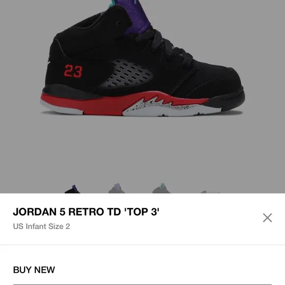 Jordan 5 Retro TD Black and Red Shoes