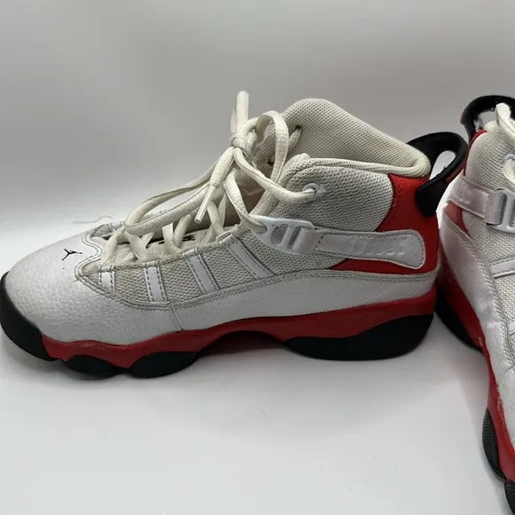 Jordan 6 Rings (PS) White Black University Red Kids Athletic Sneaker 13.5