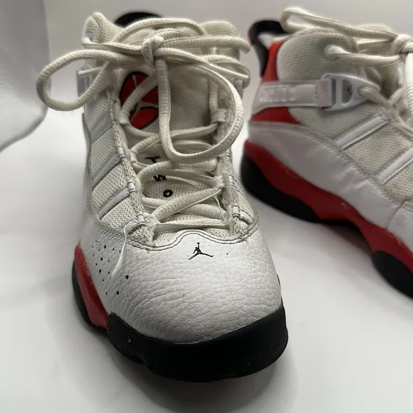 Jordan 6 Rings (PS) White Black University Red Kids Athletic Sneaker 13.5