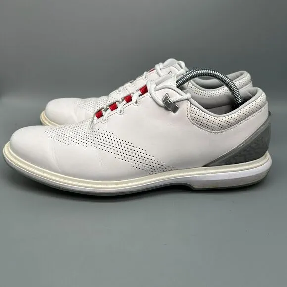 Jordan ADG 4 Men's 11.5 White Pure Platinum Leather Golf Shoes Lace-Up Low Top