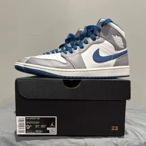 Jordan Athletic Shoes - Blue, Gray, and White