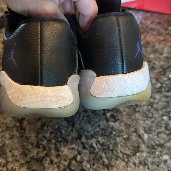 Jordan Kids Black and Blue Athletic Shoes 7Y