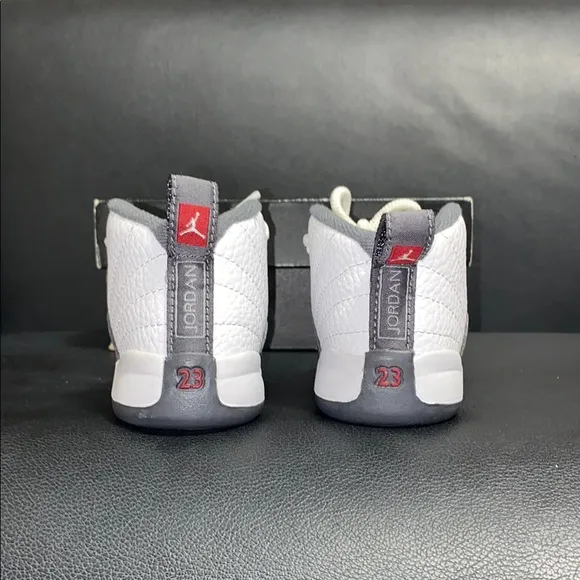 Jordan Kids Retro 12 Shoes - White and Gray