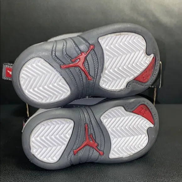 Jordan Kids Retro 12 Shoes - White and Gray